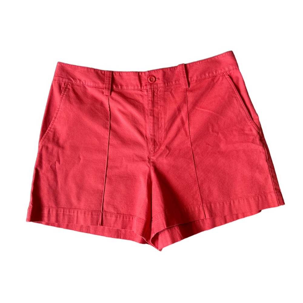 NWT LOFT 6” HIGH WAISTED RED  COTTON  SHORTS SZ-14